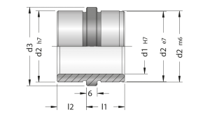 d22 flanşlı burç middle flange bush