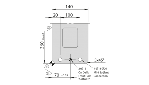 d88 60060 düz kam horizantal cam slide unit